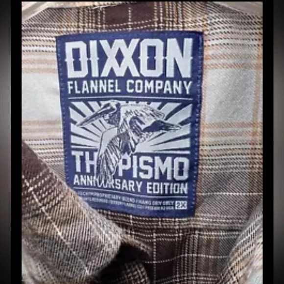 NWOT Never Worn DIXXON “The Pismo” Flannel Men's 2XL Tan/Brown/Blue Snaps Rugged - Picture 4 of 6